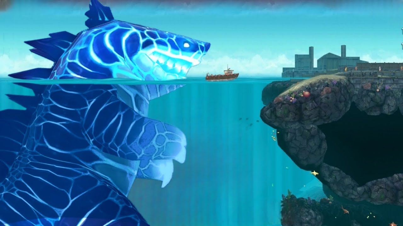 GIANT NUCLEAR GODZILLA SHARK GAMEPLAY - Hungry Shark Evolution - YouTube