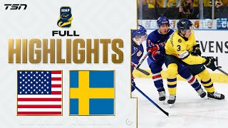 USA vs. Sweden FULL HIGHLIGHTS -- 2024 World Junior Championship Gold Medal Game image