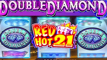 Old School Double Diamond with Red Hot 21 Bonus Casino 3 Reel Slot