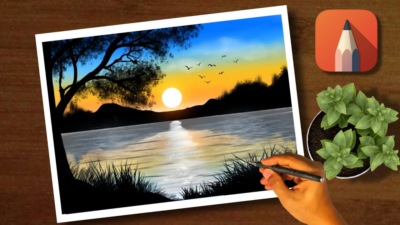 EASY AND BEAUTIFUL NATURE DRAWING | AUTODESK SKETCHBOOK DRAWING | DIGITAL ART