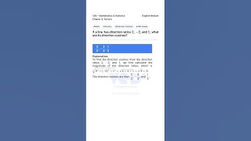 Direction Cosines from Ratios 12th Math Vectors