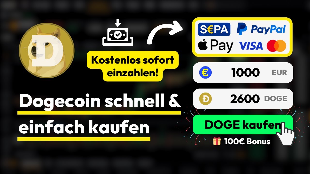 Dogecoin kaufen in 3 Minuten ✓ Schritt für Schritt Anleitung 2026 - YouTube