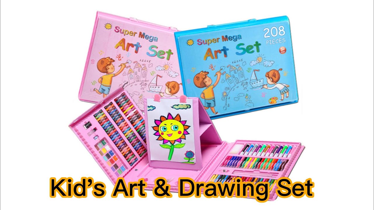 Freecat Kids Art Set, Trifold Easel Drawing Kit, 208 Pcs Color Set, Art  Supplies for Kids 4-8, Perfect Coloring Kit, Drawing Kit, Arts & Crafts for