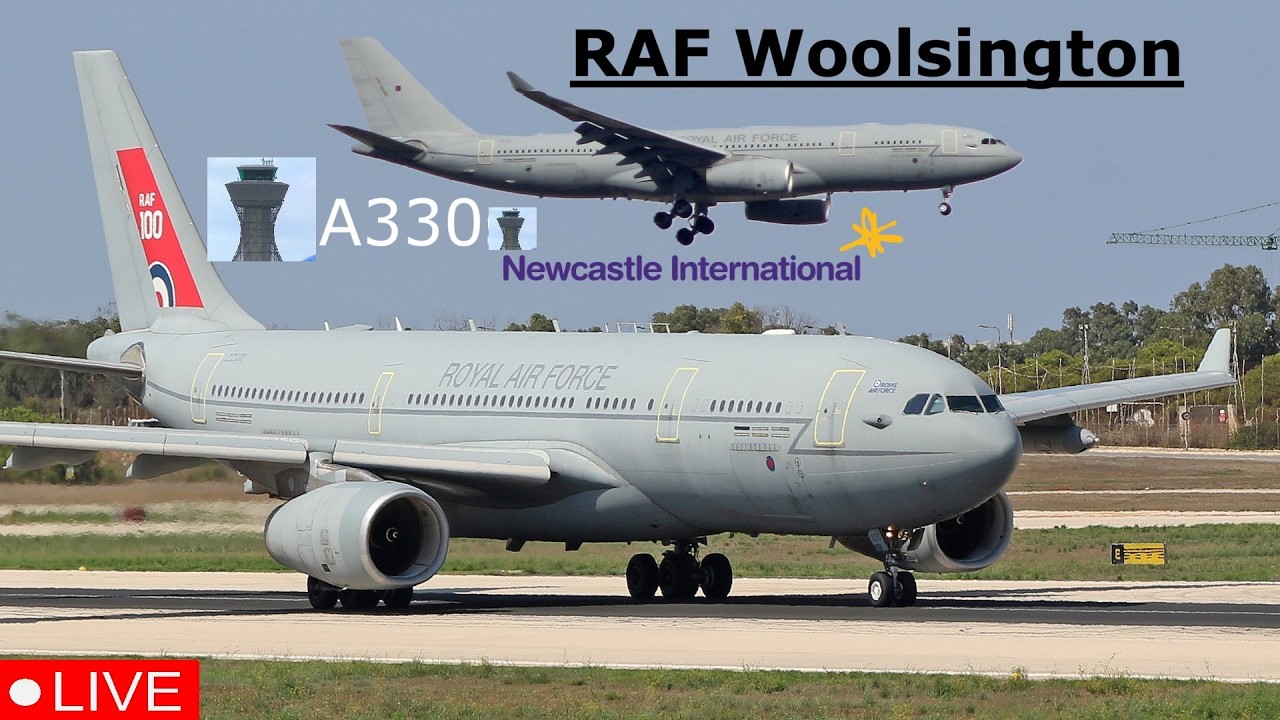 🔴LIVE RAF A330 at Newcastle International Airport 7th of March 2026