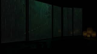 Sleep Better Tonight with Heavy Rain on Window and Soft Thunder in Dark Room No Ads, Black Screen