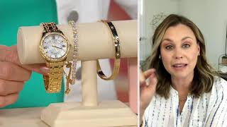 Set Hadiah Gelang & Jam Tangan Diamonique yang Dapat Ditumpuk, Baja Tahan Karat pada QVC screenshot 5