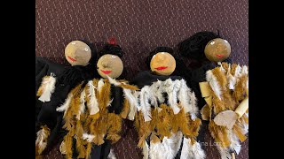 The story of Hinemoa and Tūtānekai with hand puppets and rod puppets.