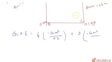 Find the work done to bring `4` particle each of mass `100` gram from distances to the vertices