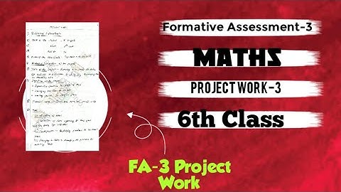 6th Class FA-3 (CBA-2) Maths Project Work-3 (2023-24) || formative assessment 3 || mathematics
