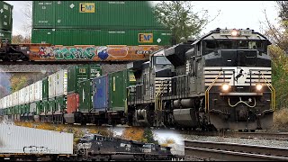 Norfolk Southern Train, Intermodal load, Four Engines, at Harrisburg, Pa.