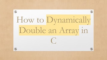 How to Dynamically Double an Array in C