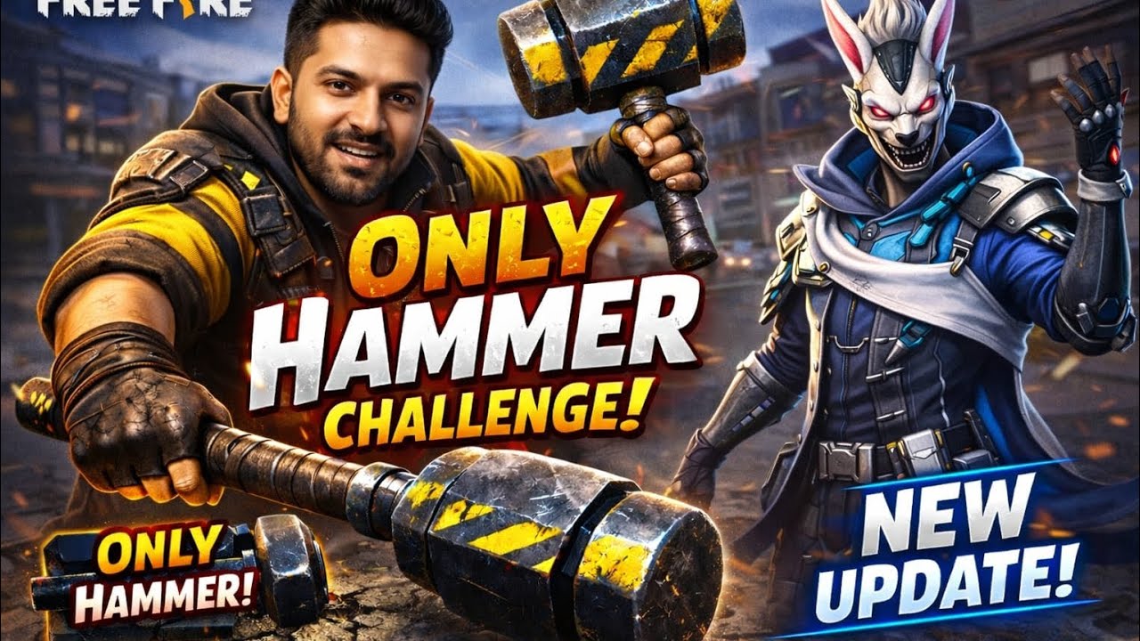 Free fire update | only hammer challenge 😱