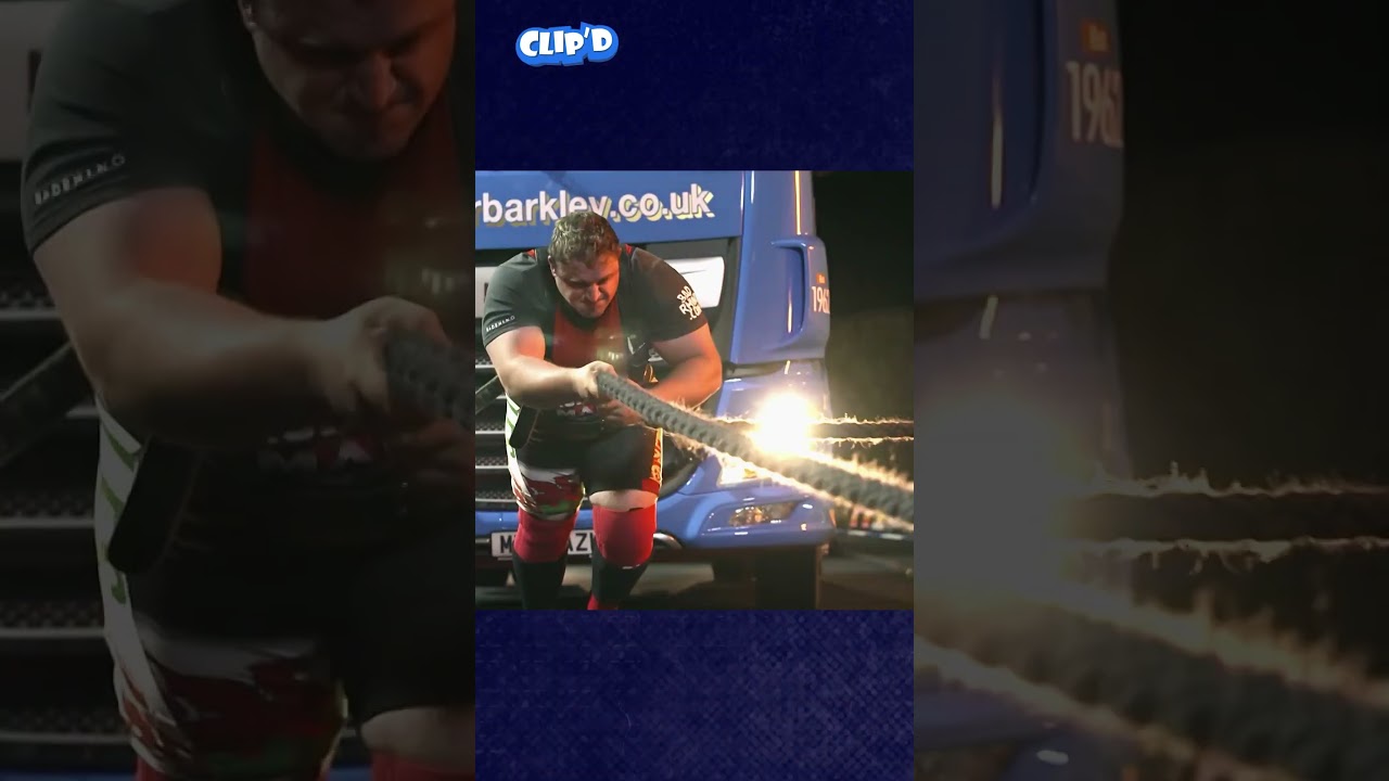Dragon Strength! Wales' Mark Jeanes pulls a truck like light weight. #clipd #shorts #shortsfeed