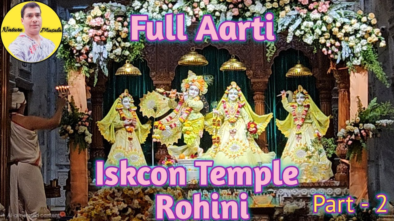 Full Aarti at ISKCON Temple Rohini | Divine Evening Aarti of Lord Krishna #iskcon #krishna #temple
