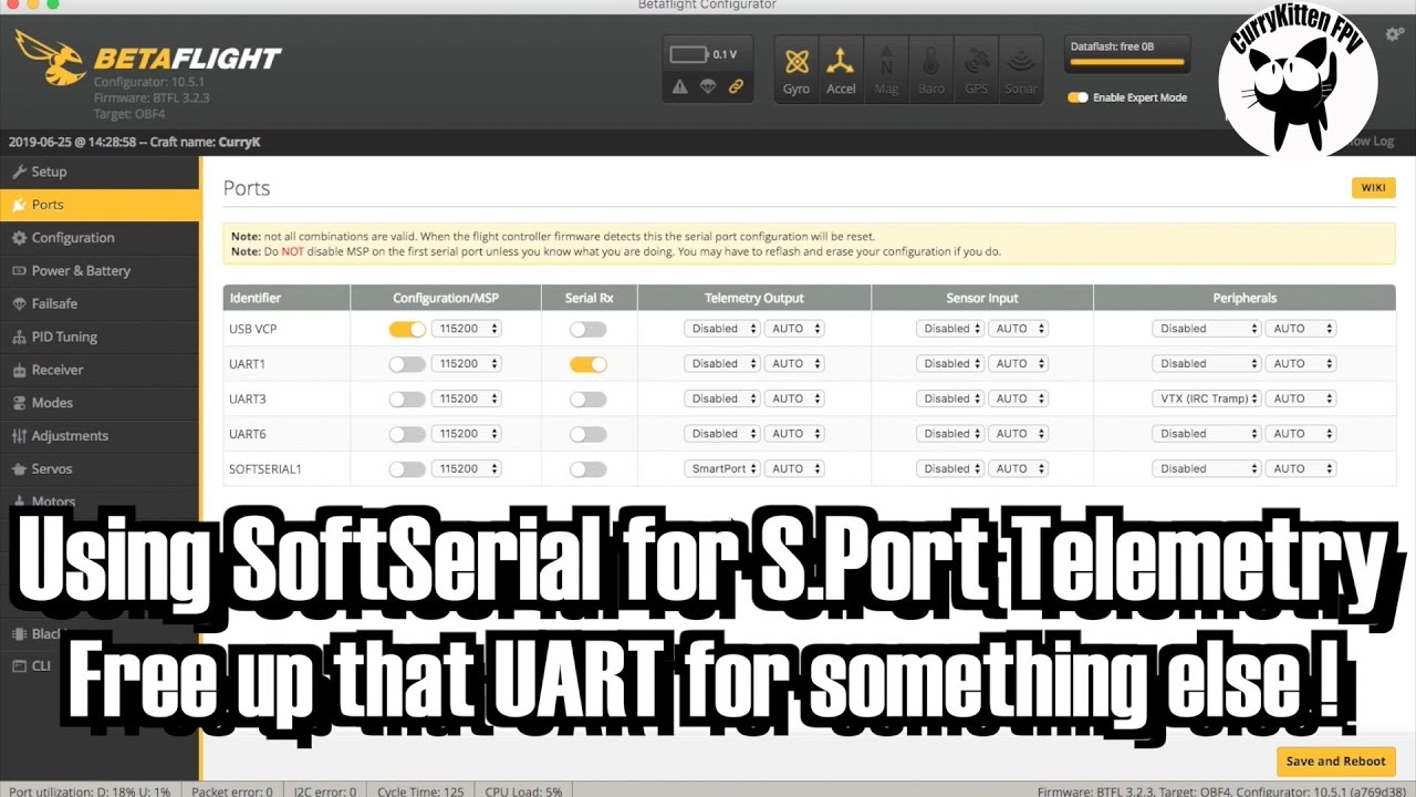 How to setup a Softserial port for S.Port telemetry (or Smart Audio ...