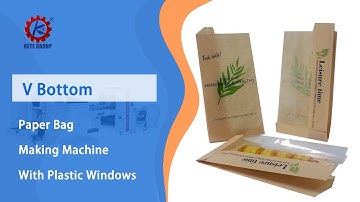 V Bottom Paper Bag Making Machine With Plastic Windows