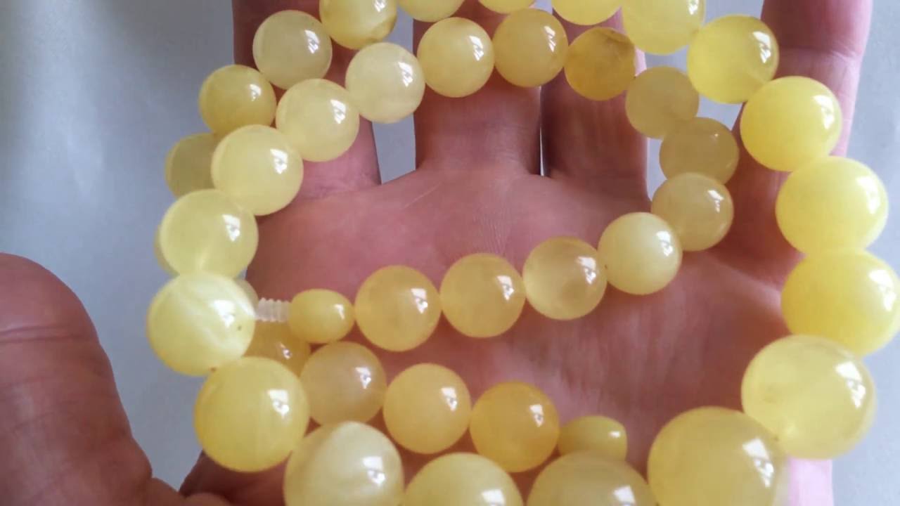 Natural Baltic amber round beads necklace