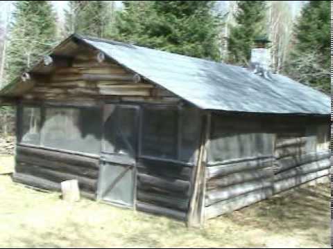 Maine Woods Camp Is Real McCoy Log, With Apple Trees. Watch Video.