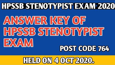 HPSSC HAMIRPUR JSS (STENOGRAPHER) POST CODE 764 ANSWERS//genius studies//