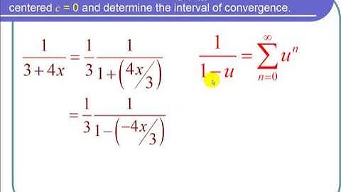 Finding a Geometric Power Series and Its Interval of Convergence
