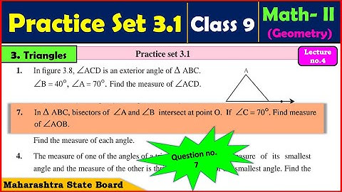 Practice Set 3.1 Question 7 class 9 Maths 2 | Chapter 3 Triangles | Std 9th | Maths-2 | Geometry