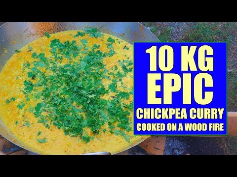 Epic 10kg Chickpea Curry - Huge Channa Masala - Wood Fire Cooking - Chole Masala