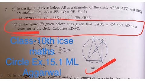 Class-10th #icse #maths #circle | In the figure (ii) given below, it is given that angle ABC= 40 and