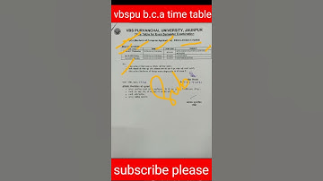 vbspu b.c.a time table 2021/vbspu time table 2021/vbspu exam news/vbspu today news/vbsu