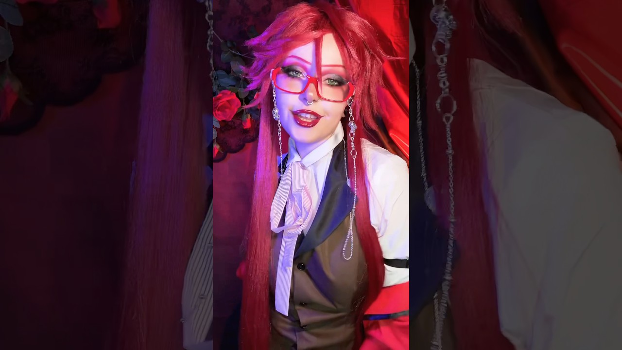 the Bennet Butler 🤓👆 #cosplay #makeup #blackbutler #kuroshitsuji #grellsutcliff #anime #manga