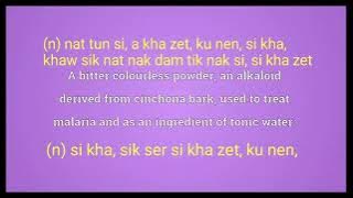 Quinine meaning explaining in English Ngawn Dictionary