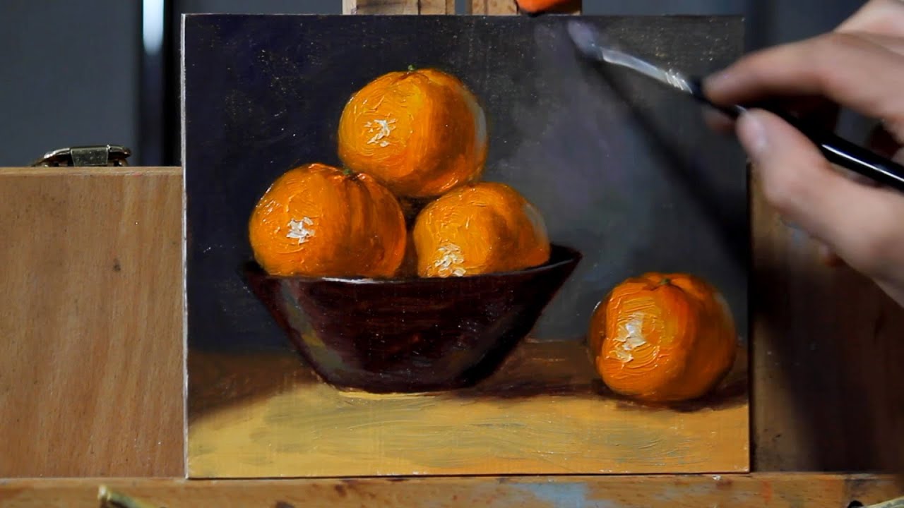 柿を描く 油絵 Oil painting - YouTube