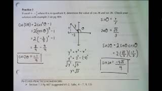 MHF4U1 - 7.3B - Double Angle Formula
