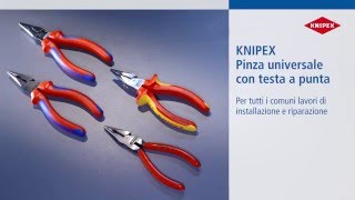 KNIPEX 08 21 185 Pinza Universale Con Testa A Punta Rivestiti In Resina Sintetica Bonderizzata Nera 185 Mm
