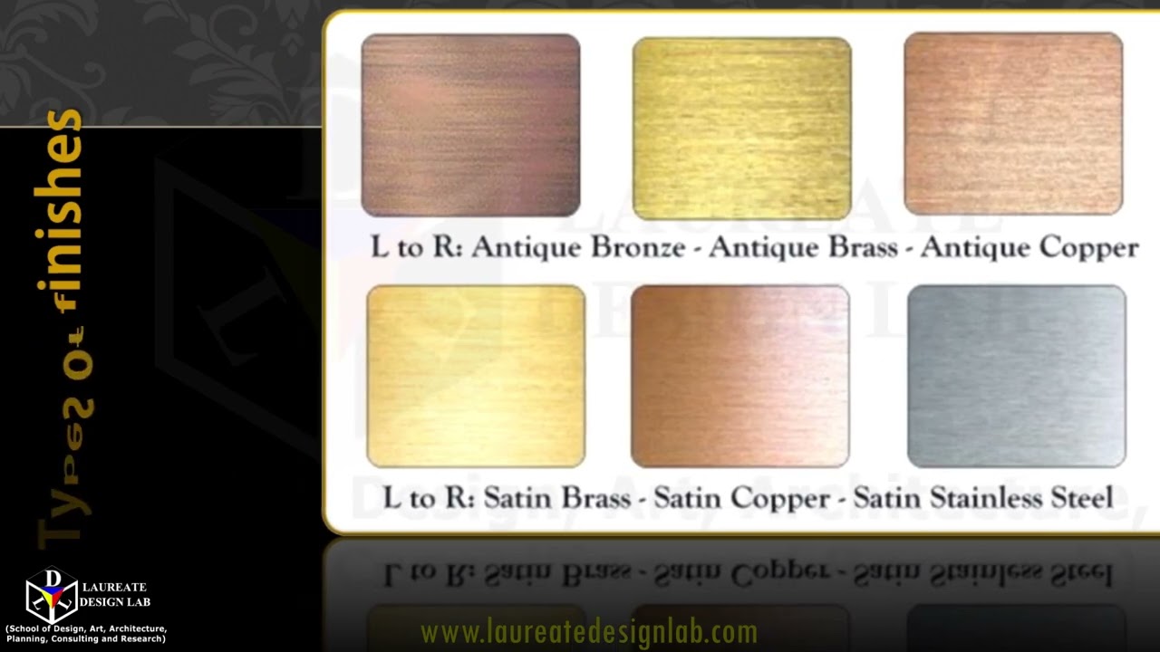 Metal types & metal finishes (Laureate Design Lab)