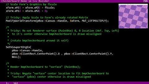 Checkerboard Demo using C++ Builder & Windows API (GDI)