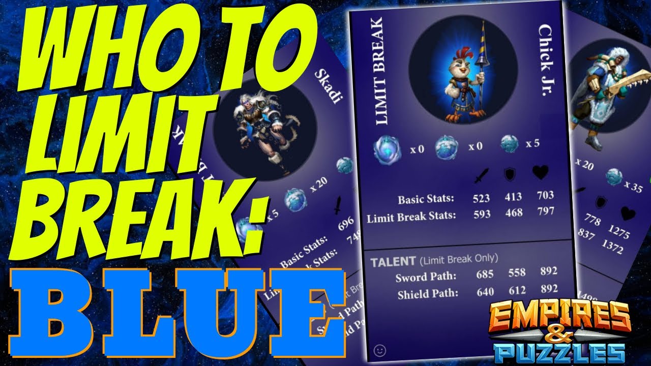 Top 10 Heroes to Limit Break in Blue Empires and Puzzles YouTube