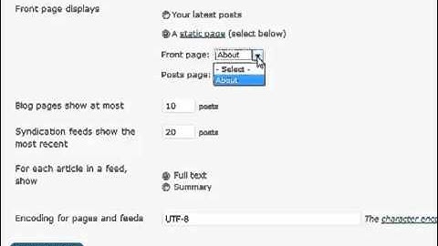 WP Reading Setting - WordPress Basics Video Tutorial