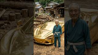 Old Craftsman Hand-Carves a Wooden McLaren 750S and Paints It Gold | Master Wood Carving #wooden