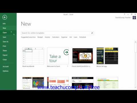 Excel 2013 Tutorial Creating New Workbooks-2013 Only Microsoft Training Lesson 2.1