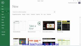 Excel 2013 Tutorial Creating New Workbooks-2013 Only Microsoft Training Lesson 2.1