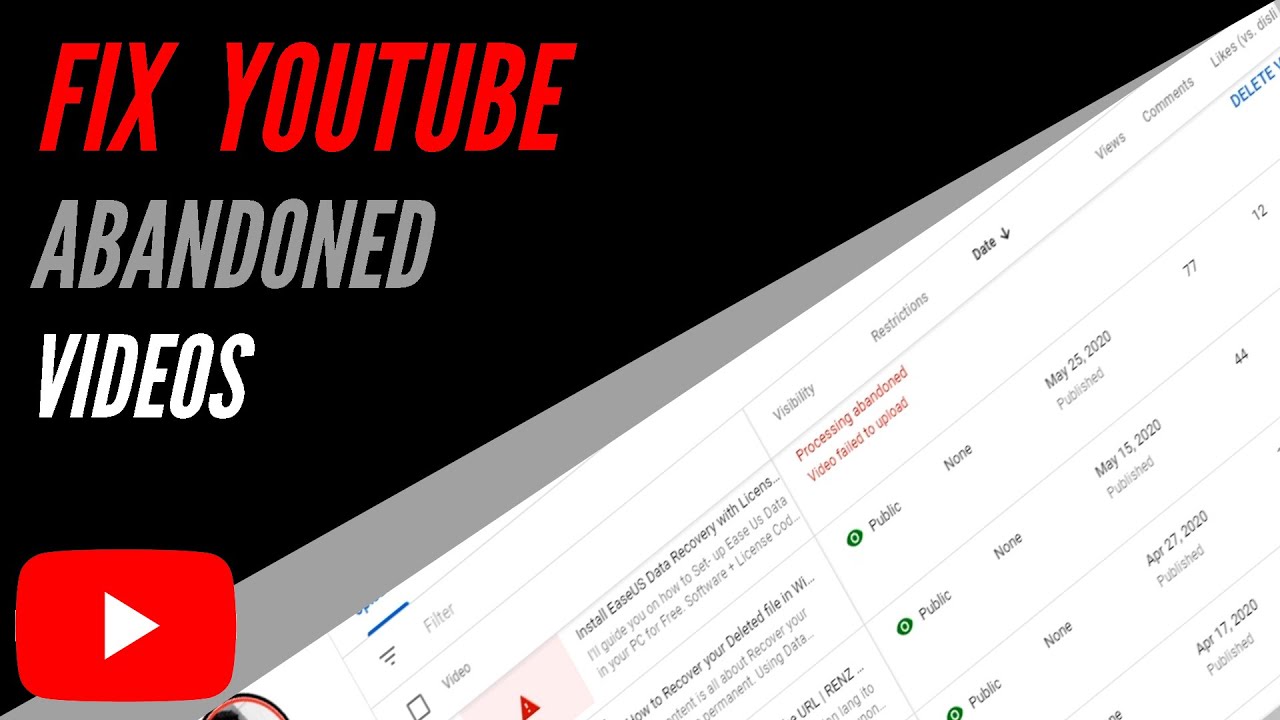 How to Fix Abandoned YouTube Video Failed to Upload | RENZ TV - YouTube