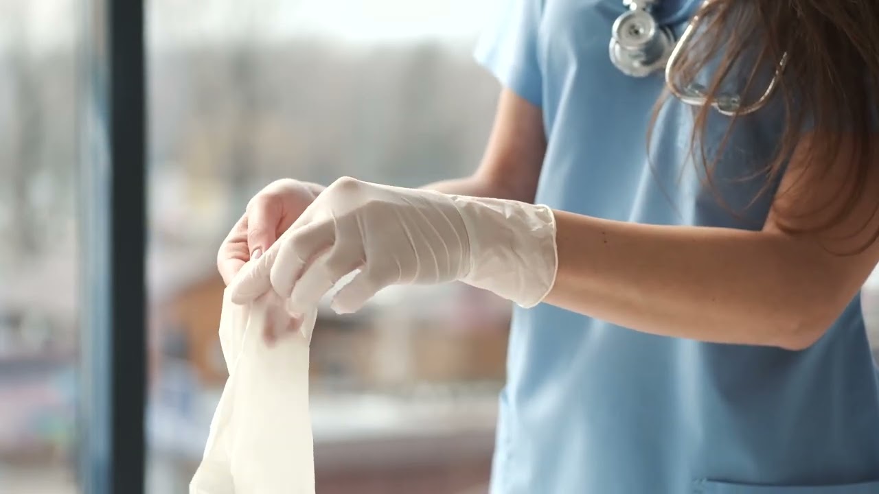 Examination gloves latex powder