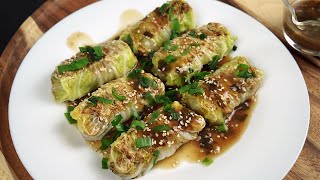 Healthy Vegan Cabbage Rolls Recipe  Chinese Cabbage Rolls with Tofu Stuffing!