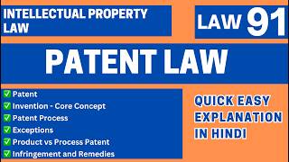Patent Law Complete | Patents Act 1970 | IPR | LLB BALLB CCSU | LAW91