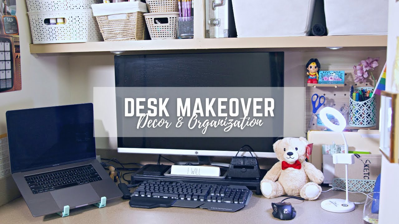 DIY Desk MAKEOVER (Decor + Organization) | TenajNikki
