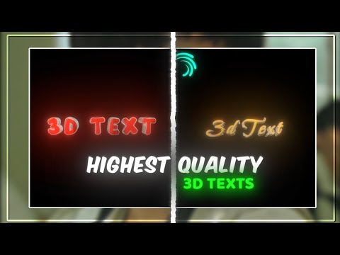 Highest Quality 3d Text Alight Motion And Node Video🔥✨ (Preset+)