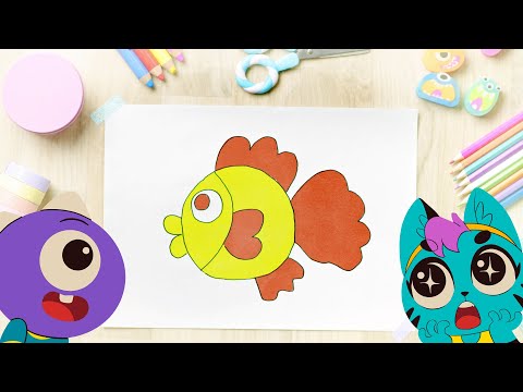 Aprende a Dibujar un Pez para Niños - Lección de Arte para Preescolares | Dibujo Fácil | Infantix