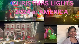 AMERICA lo CHRISTMAS LIGHTS 2024 | DEER FIELD | DALLAS | Telugu vlogs from USA