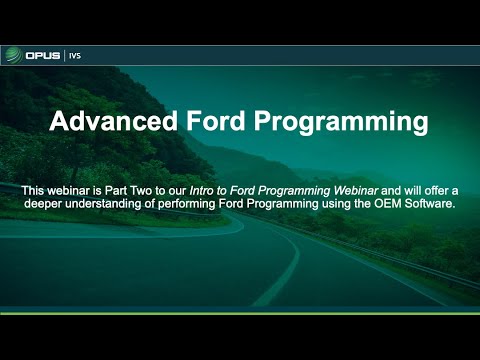 Advanced Ford Programming Training