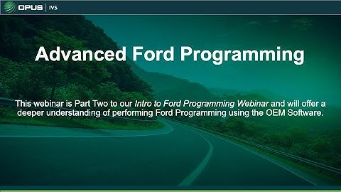 Advanced Ford Programming Training